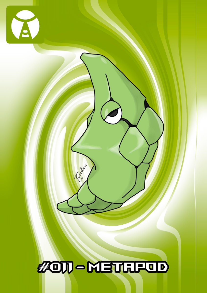 Takamichisensei's tweet image. Hoy es el turno de Metapod, este se lo dedico a los del canal de @MetapodPresi . #pokemon #art #metapod #pokedex