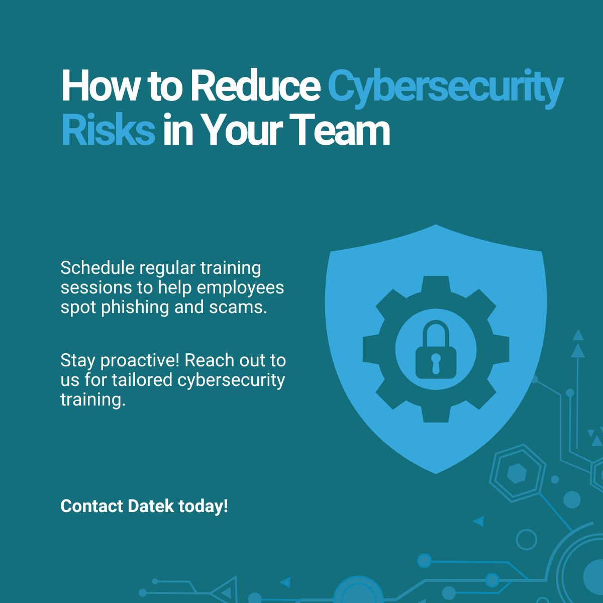 DatekSolutions's tweet image. 📢 Your team is your first line of defence. 

Regular training helps them spot phishing and cyber threats before they strike. 

Stay proactive! 👉 dub.link/N3EUXa8

#CyberAwareness #TeamTraining #SecureBusiness