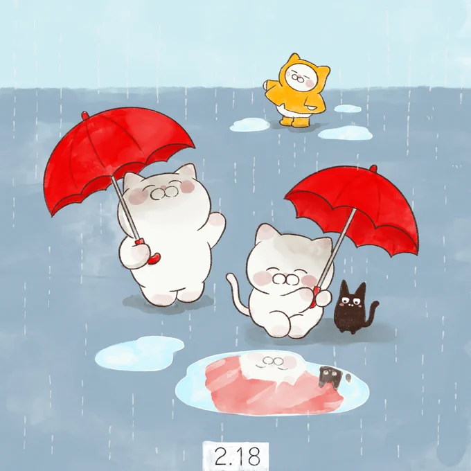 2月18日【雨水】二十四節気の第二。空から降るものが雪から雨に変わり、雪が溶け始めるころ。寒さも峠を越え衰退し始める。 