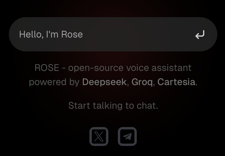 Website and bot launch: 7:00 pm UTC 01/29/25
<a href="/deepseek_ai/">DeepSeek</a> <a href="/cartesia_ai/">Cartesia</a> <a href="/GroqInc/">Groq Inc</a> <a href="/vercel/">Vercel</a> 
#ROSE #sol #pumpfun #deepseek