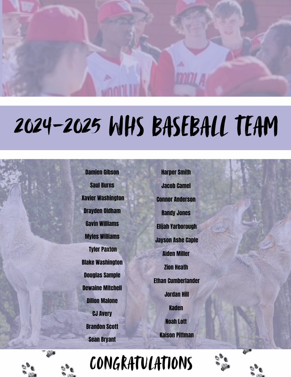 Coach Harp (@corneliusharp10) on Twitter photo Congrats to our 2024-2025 WHS Baseball Team. Time to get to work. <a href="/purvisjackson02/">Purvis Jackson</a> <a href="/baseball71114/">WHS Wolfpack Baseball</a> <a href="/WMSHCS/">WoodlandMiddle_HCS</a> #Hunt2gether #PackPride Congrats to our 2024-2025 WHS Baseball Team. Time to get to work. <a href="/purvisjackson02/">Purvis Jackson</a> <a href="/baseball71114/">WHS Wolfpack Baseball</a> <a href="/WMSHCS/">WoodlandMiddle_HCS</a> #Hunt2gether #PackPride