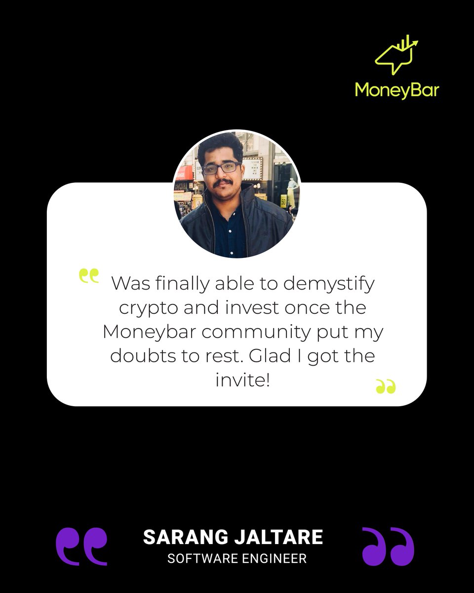 _Moneybar's tweet image. At moneybar, we take pride in building a supportive and insightful community where financial growth is a shared goal 💼💡 Join us today and experience the power of Connect, Know and Grow firsthand 🌟

#MoneyBar #JudgmentFreeZone #GrowTogether #DownloadNow #Testimonial