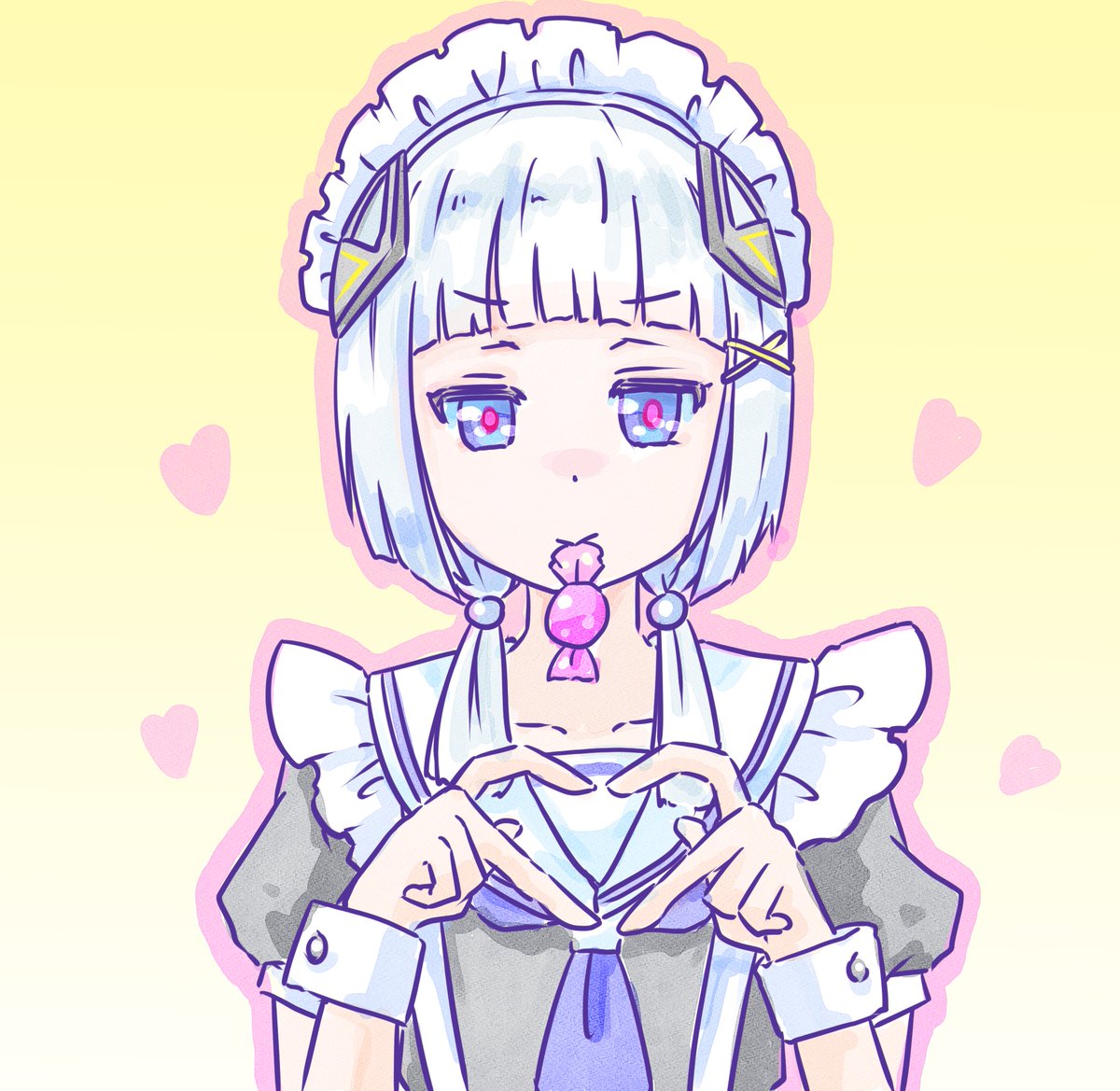 「ヰよりメイドの波動を感じたので 」|OGA-SAN🔭🎸🎨観測結束絵描き垢のイラスト