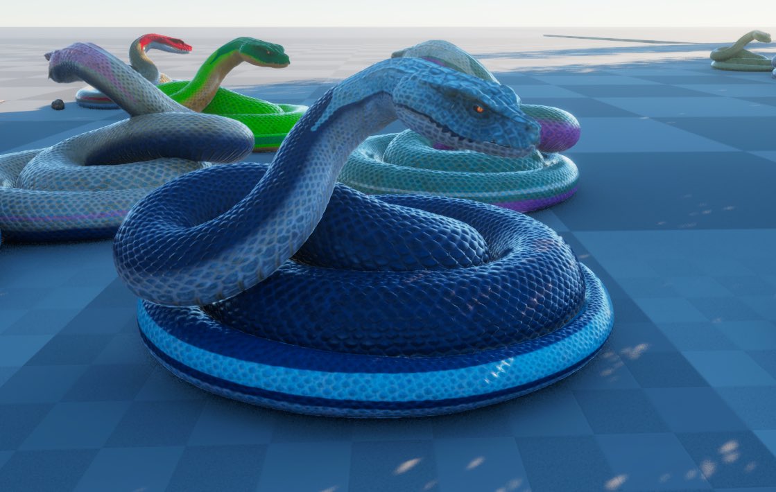 MoroNadakahn's tweet photo. Just Released 3 new Gigantophis pattern variants to my “Moro’s Gigantophis” mod  on ASA

#snake #python #ASA #ARKSurvivalAscended #survivetheark #gigantohis #videogame #snakepattern #cool #new #dinosaurs #pretty #mod #design #moronada #gameart #trend #unrealengine #reptile https://t.co/wnq6R4QsPh