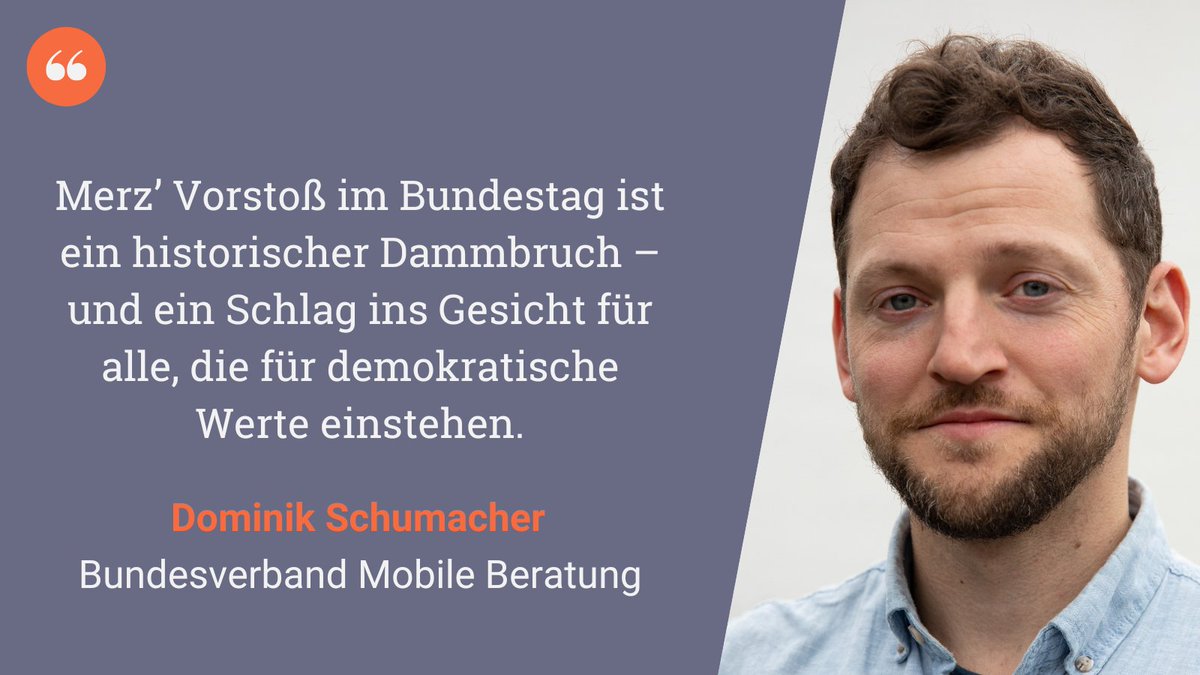 Es ist ein historischer Wort- und Dammbruch: Die Fraktion von #CDU/CSU bringt heute 2 Anträge zur Migrationspolitik in den #Bundestag ein &amp; nimmt Stimmen der #noAfD in Kauf. Noch im November 2024 hatte #Merz genau das ausgeschlossen. Die Brandmauer bröckelt. 1/3