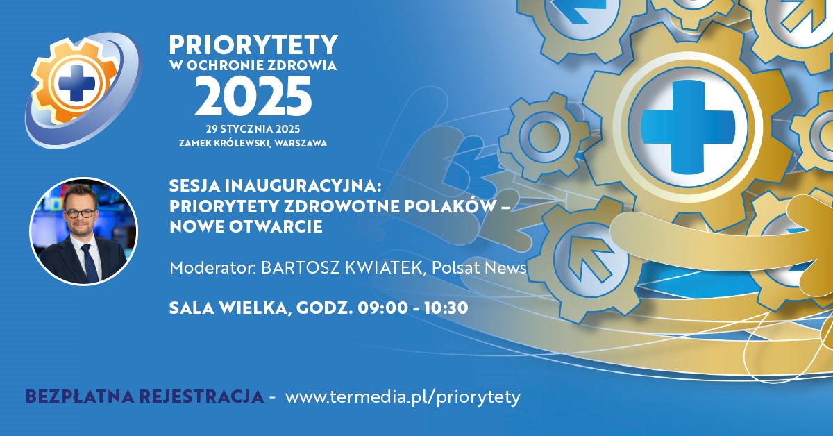 📢Zapraszamy na kongres "Priorytety w ochronie zdrowia 2025" <a href="/TermediaPL/">Termedia</a> <a href="/MenedzerZdrowia/">Menedżer Zdrowia</a> i dwie sesje, w których bierzemy udział: 👉9:10 Sesja inauguracyjna pt.: "Priorytety zdrowotne Polaków – nowe otwarcie" z udziałem <a href="/MByliniak/">Michał Byliniak</a> , którą moderować będzie red. Bartosz Kwiatek