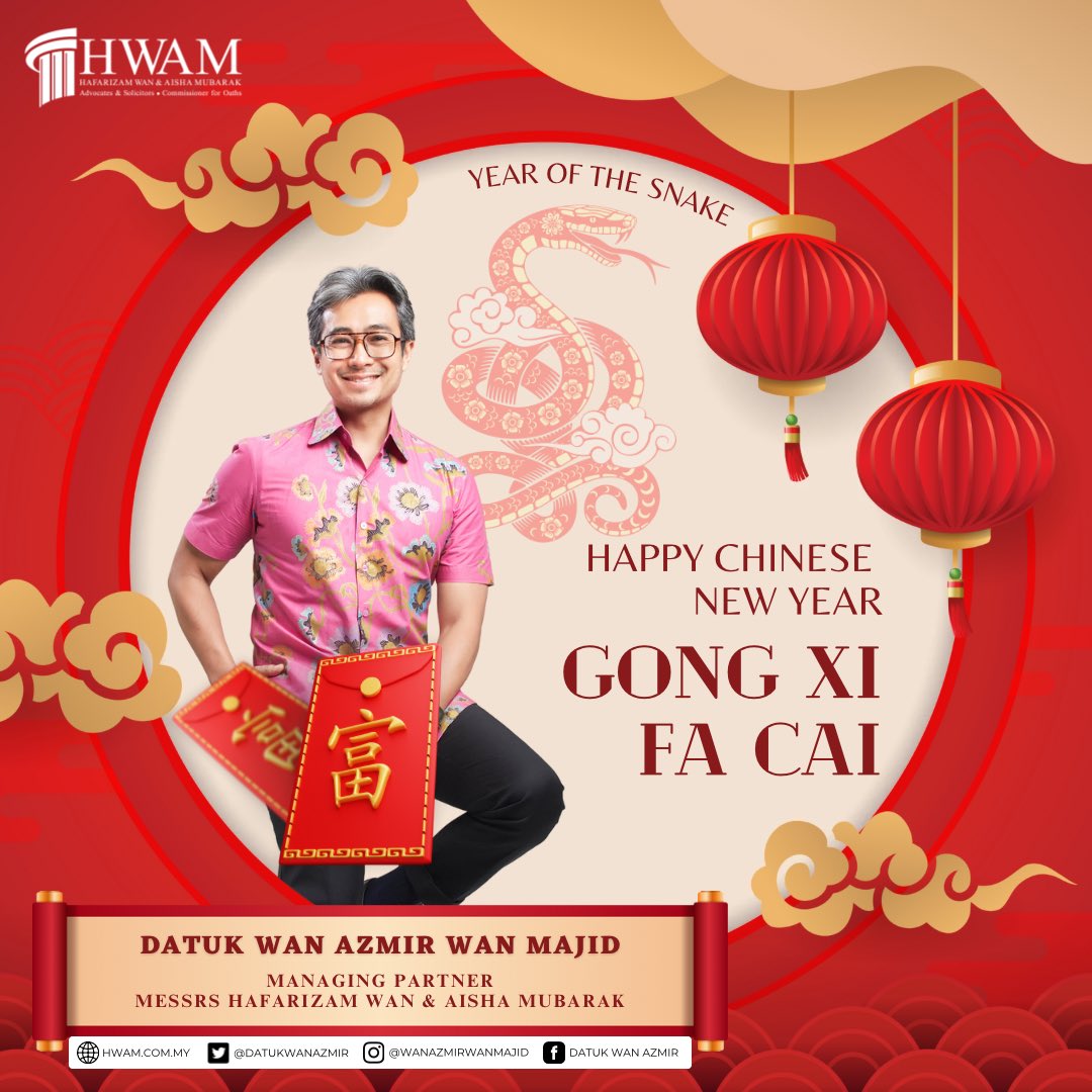 datukwanazmir's tweet photo. Happy Chinese New Year 2025

Gong Xi Fa Cai!

To all Malaysians celebrating this joyous occasion, Let us celebrate the values of family, friendship. May the blessings of fortune &amp; luck shine on all Malaysians in 2025!

#chinesenewyear #onghenghuat https://t.co/3O3WMSgyZg