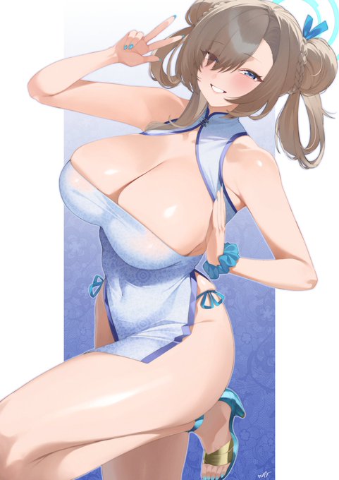 アスナinチャイナドレス💙
#ブルアカ 