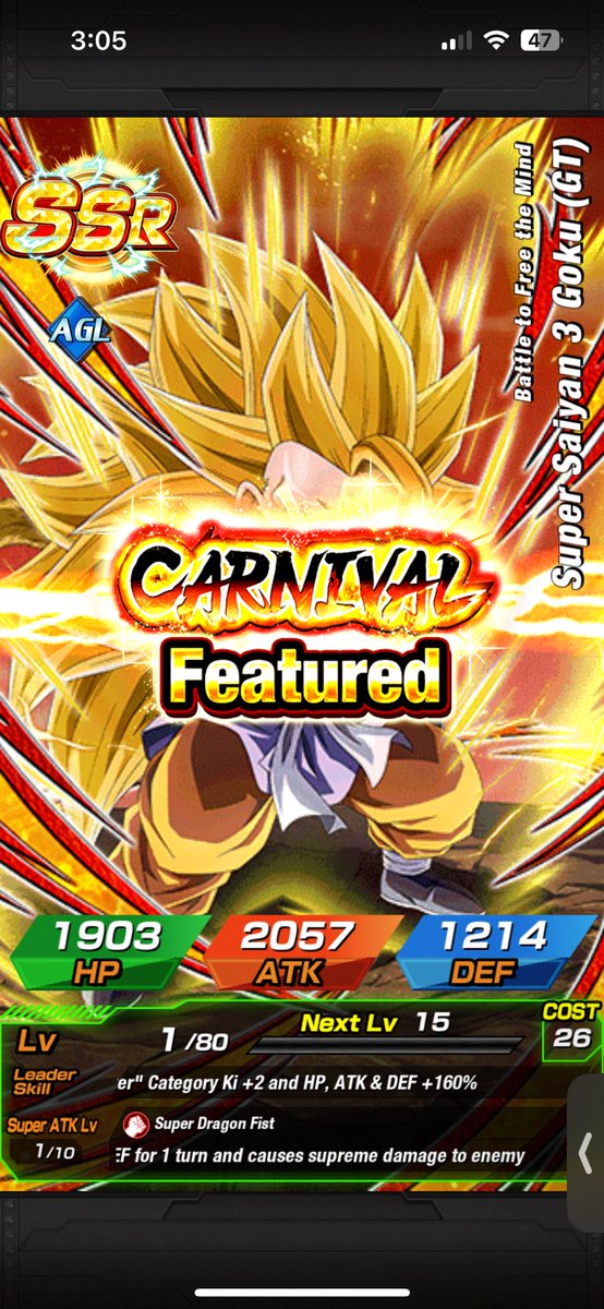 Fer200707's tweet photo. @proton10mg @AirDokkan got it on my first summon 😭 https://t.co/S1n0Mpm4GQ