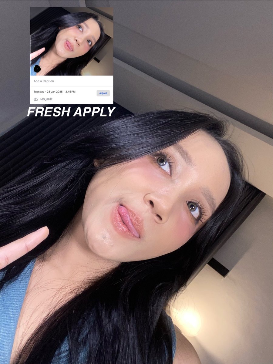 szazzy's tweet photo. mau pamer, aku makeup dari siang tapi sampe malem complexionnya masih oke 😼

[btw ini fotonya pake flash juga! 😭🫵🏻] https://t.co/KcbKamU66p