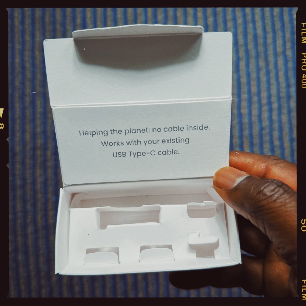 And then they sell us USB Type-C cable in a separate packaging.