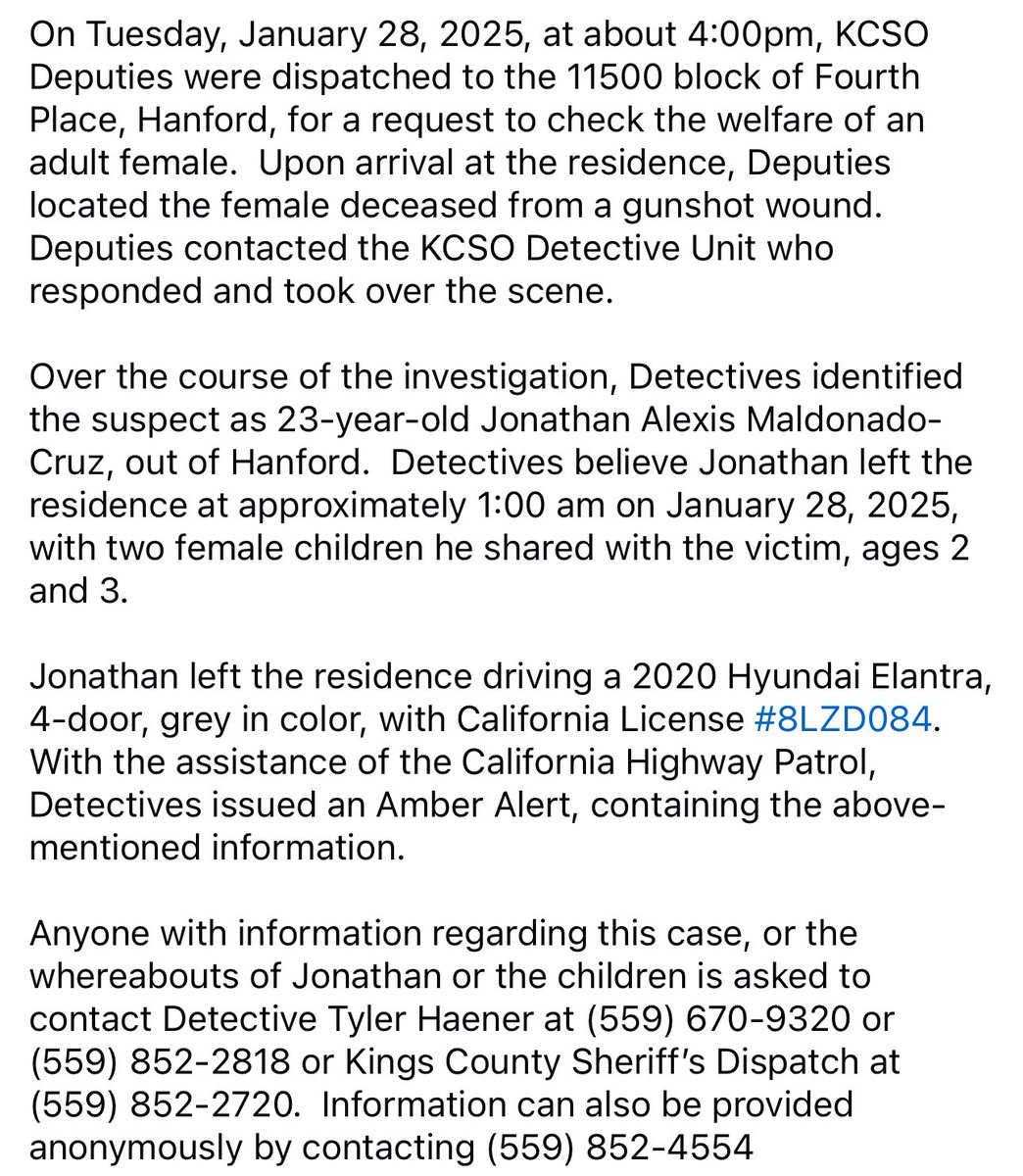 Kings County Sheriff's Office tweet media