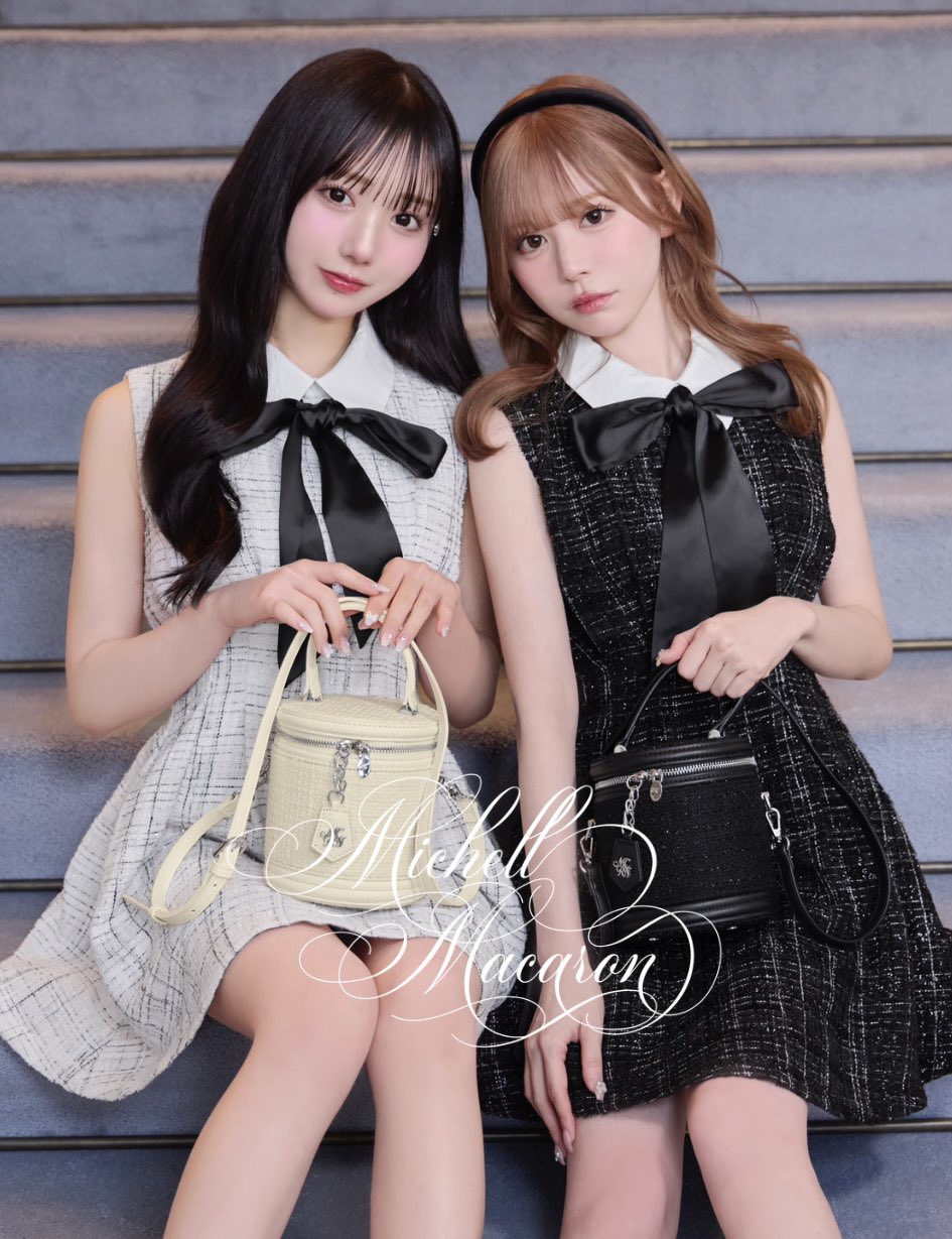 ミシェルマカロン リボンツイードミニワンピース