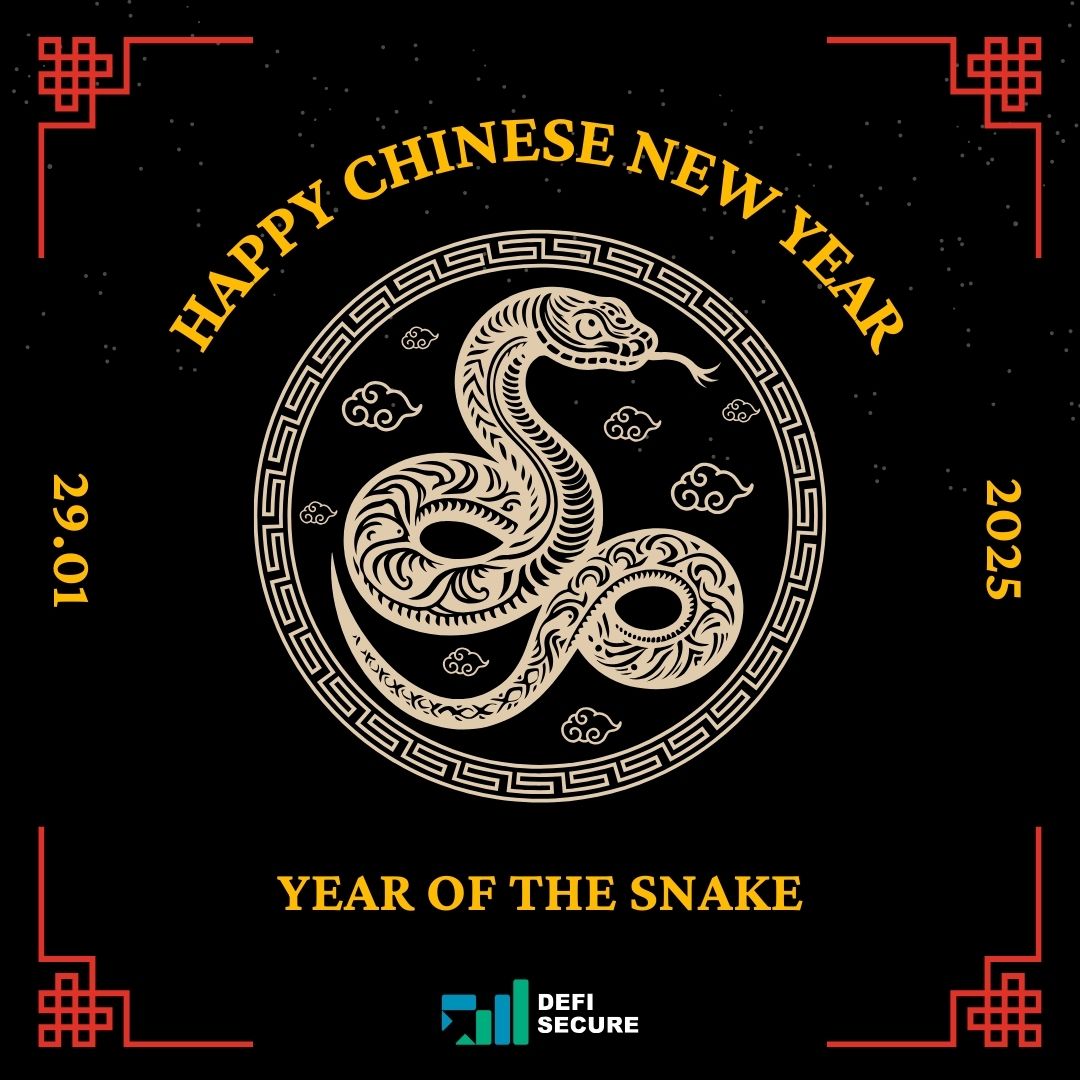 DeFiSecureInfo's tweet photo. Happy Chinese New Year from team #DeFiSecure 🎉
May this year bless you with steady yields, smooth liquidity, and an ever-growing #crypto portfolio 🐍📈 https://t.co/UVKlM93CO2