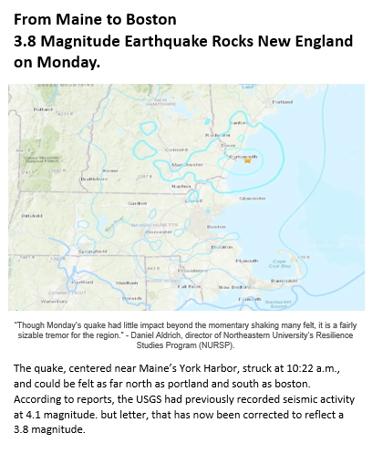 Earthquake on Boston