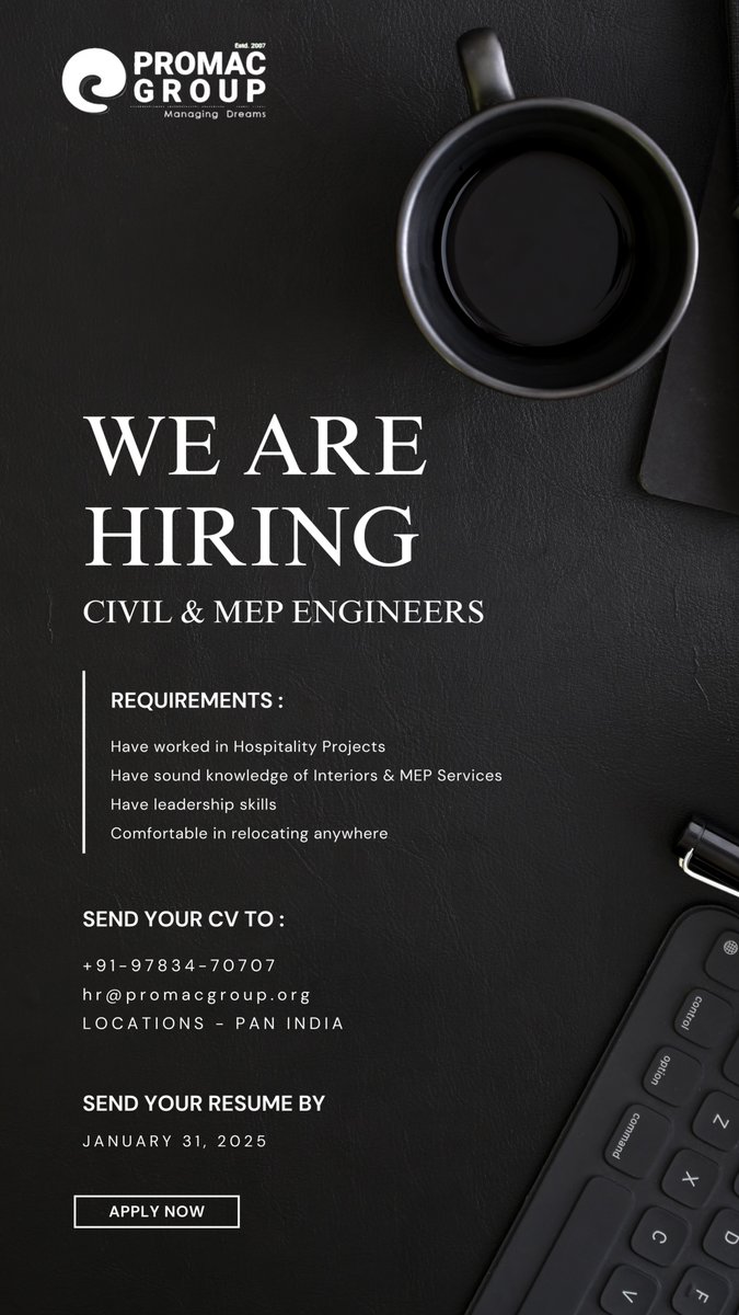 promac007's tweet image. We&apos;re HIRING...!!
#promac #promacgroup #hiring #panindia