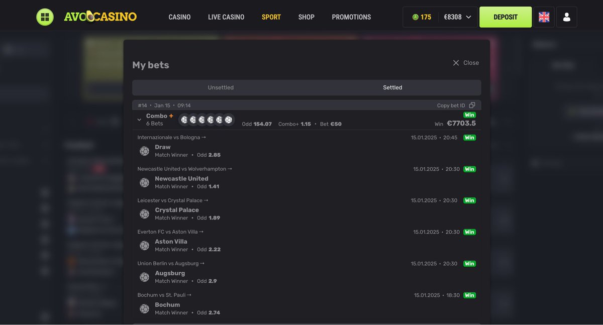 Avocasinocom's tweet photo. Check out this huge bet! 💰

What’s the biggest win you’ve had? Comment below 👇 

🥑 https://t.co/mAgspQlxEN get your bonus deposit today by registering and making a deposit. 

#casino #SportsBettingX https://t.co/nhv3jg9lTz