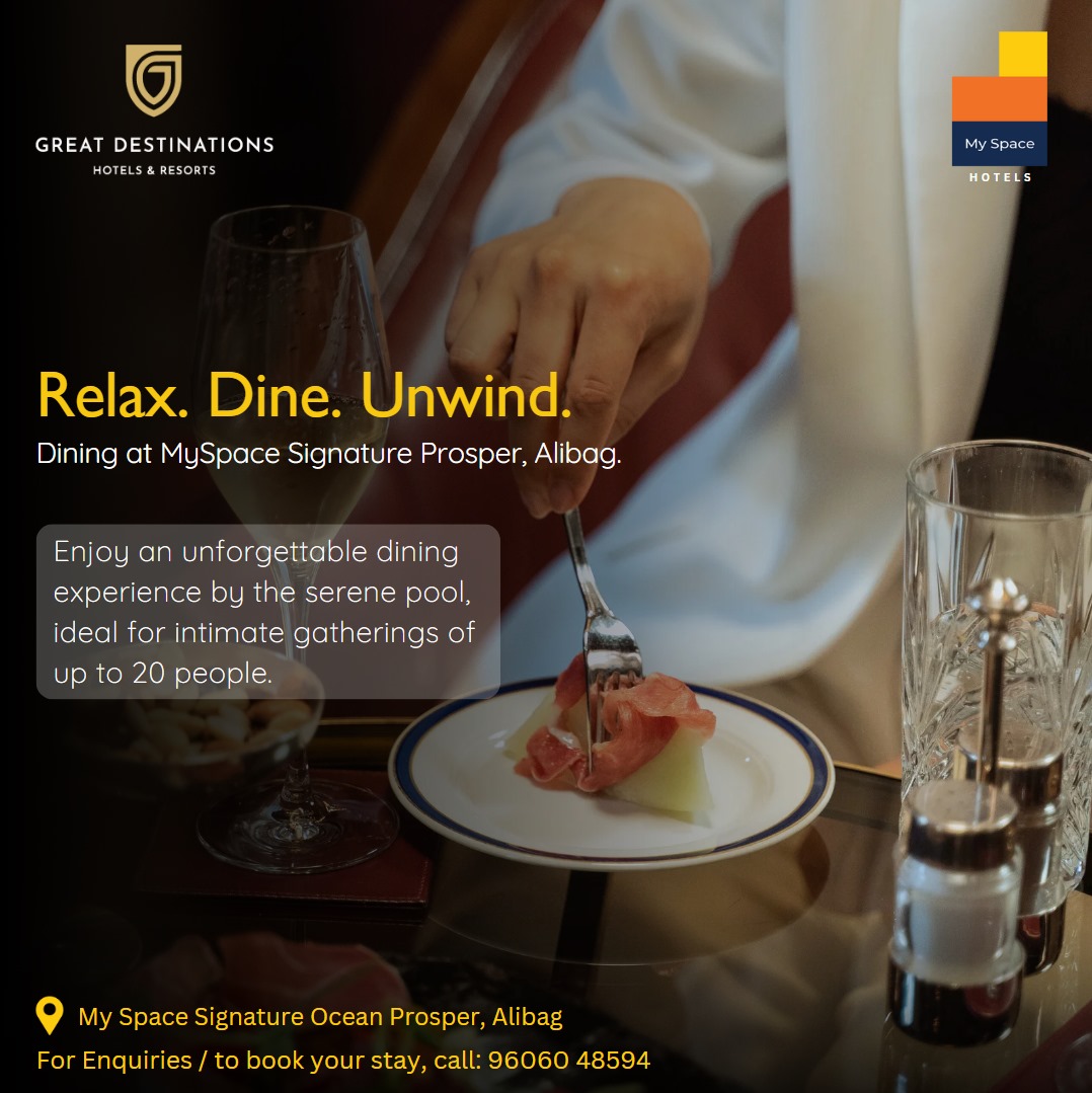 HotelsMyspace's tweet photo. Dining at MySpace Signature Prosper, Alibag 

Perfect for intimate gatherings of up to 20 people, enjoy an array of à la carte delicacies crafted to delight your taste buds—all day long!
Relax. Dine. Unwind.

 MySpace Signature Prosper, Alibag

#MySpaceHotels #AlibagDining https://t.co/4hMi6N8Viz