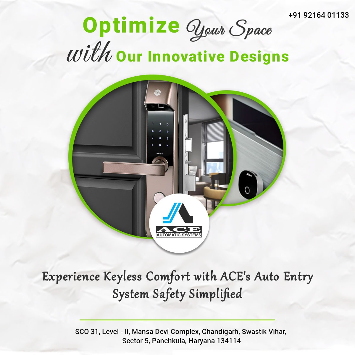 aceautomaticpkl's tweet image. ACE AUTOMATIC SYSTEMS
Experience keyless comfort with ACE's Auto Entry Systems safety simplified

Call us:- +91 92164 01133
Web: aceautomatic.in

#autoentry #automation #smarthome #SmartHomeTech #hometech #Home #panchkula #chandigarh #zirakpur
