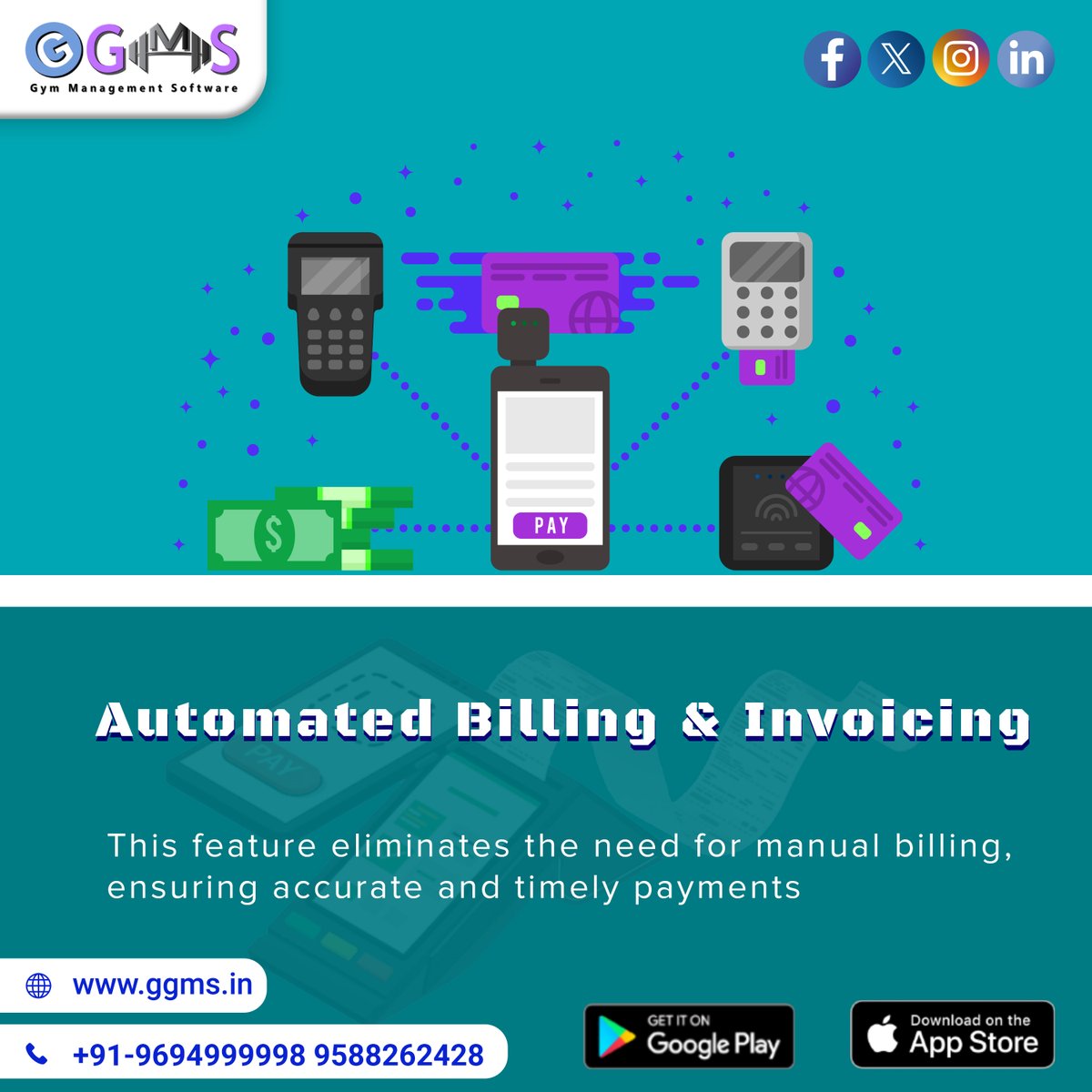 GGMSGYM's tweet photo. Simplify Your Gym's Finances with GGMS's Automated Billing and Invoicing. #gymsoftware #softwareforgymowner #ggmswithyou #gymmanager #GGMS #gymmanagementsoftware #gymowner #gymmanagement #GGMSGymSoftware #ExpenseTracking #AutomatedBilling https://t.co/5b0iI0dIfW