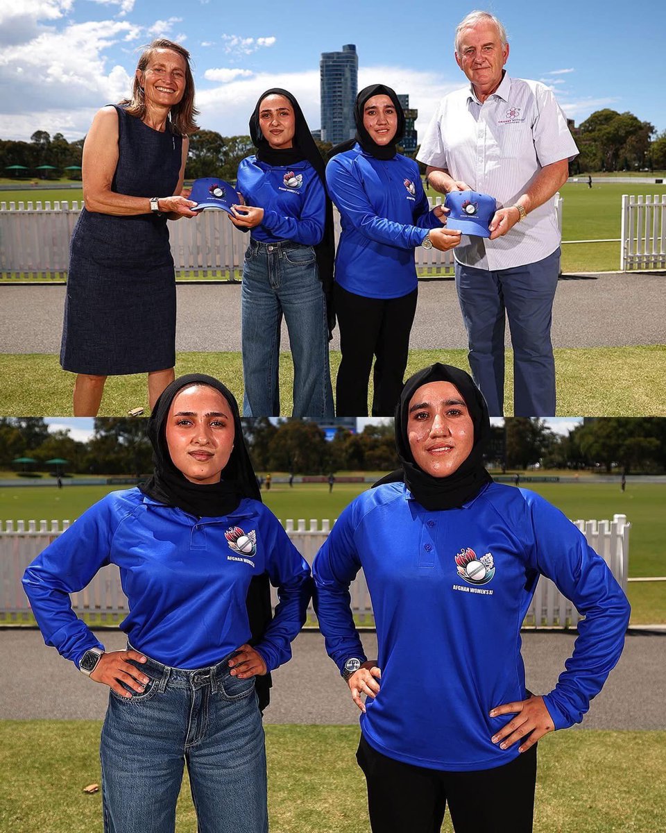 F_Hashimy's tweet photo. Happening in Australia, an exhibition cricket match in Melbourne, it’s tomorrow between Afghan women’s Vs cricket without border; statement to the Talib that women of Afghanistan will not be denied the chance to be educated or play sport.
@CricketAus https://t.co/yElin61nXt