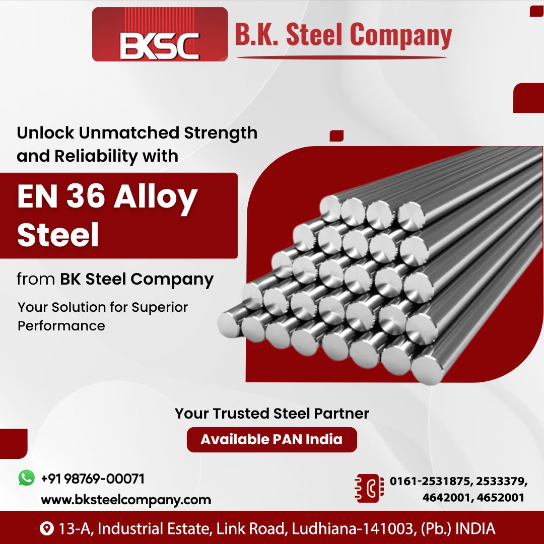 bksteel_company's tweet image. Discover the power of EN 36 Alloy Steel from BK Steel Company—designed for high-performance applications that demand strength, durability, and reliability. 

🌐 bksteelcompany.com
☎ +91 98769-00071

#bksteelcompany #en36alloysteel #highperformancesteel #durablematerials