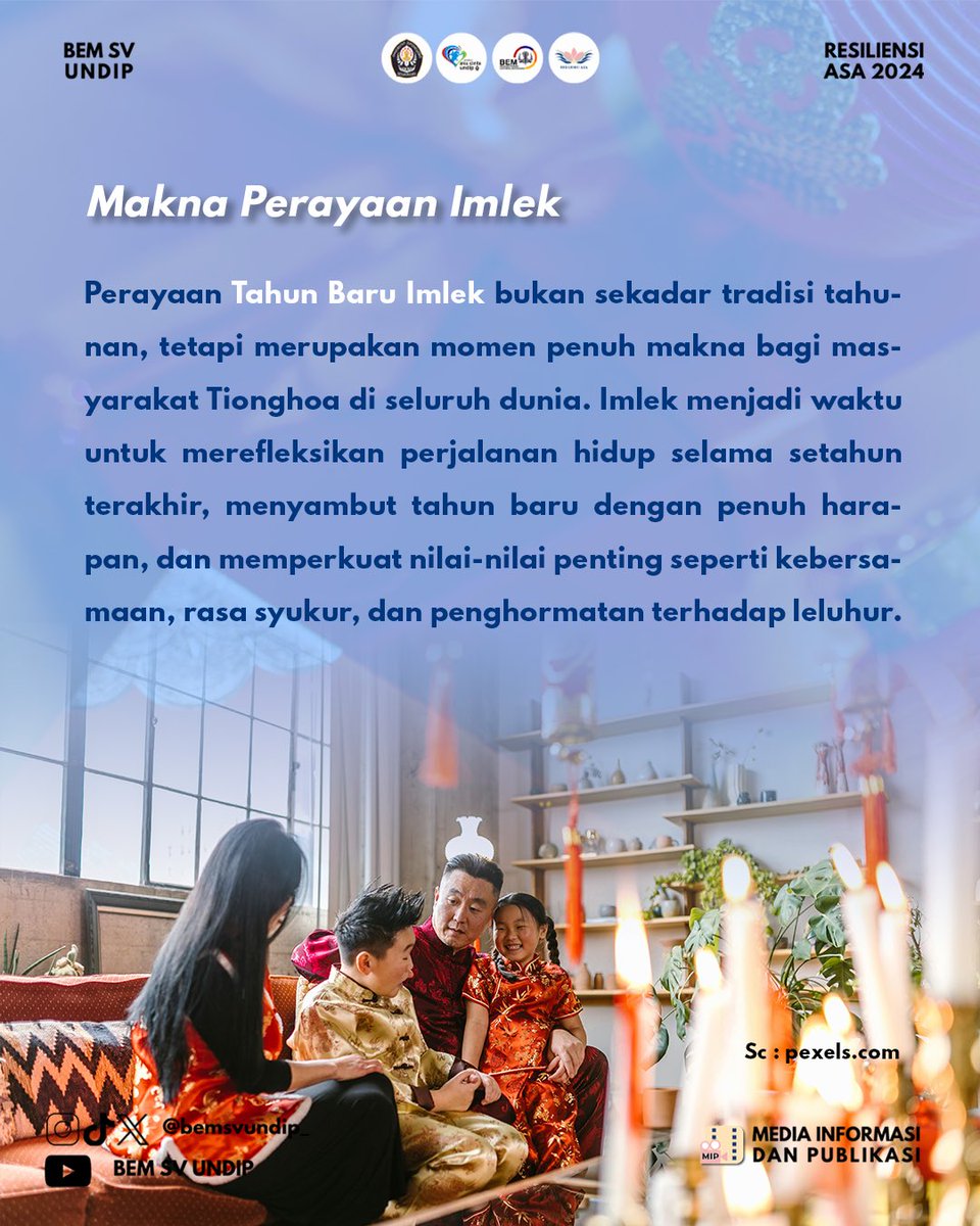 bemsvundip_'s tweet photo. Yuk, jadikan momen Imlek ini sebagai kesempatan untuk merefleksikan perjalanan hidup, mempererat tali persaudaraan, dan berbagi harapan baik.  

Mari sambut tahun baru dengan penuh optimisme, kebahagiaan, dan keberuntungan! Gong Xi Fa Cai! 🐍🧧 https://t.co/z7IRtwcIvI