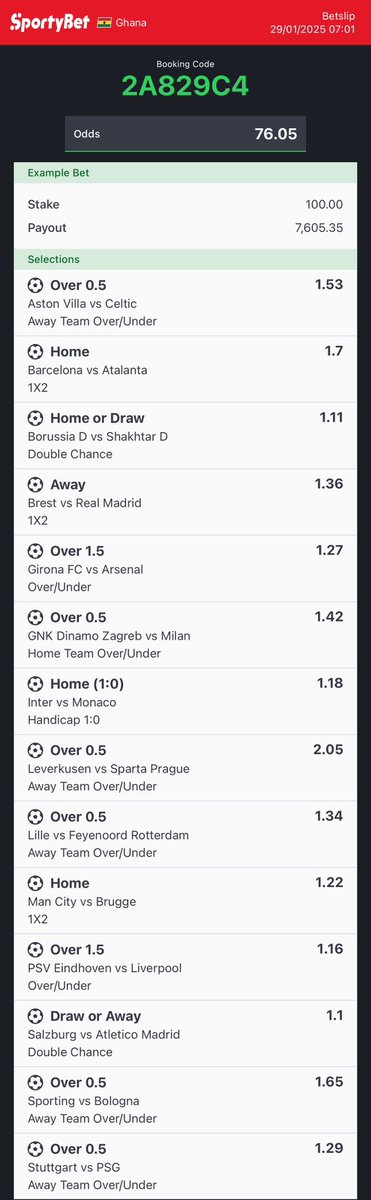 enokay69's tweet photo. UCL Day ⚽️ 76+ Odds of the day🥂 https://t.co/tiqH4w637M