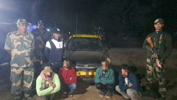 mukesh1yadav87's tweet photo. The ever-alert #BSFMeghalaya foiled an illegal entry attempt, arresting 4 Bangladeshi intruders &amp; 1 Indian national. 
Saluting our brave #BorderGuards for their relentless vigilance! 👏 #BSF 
Virat Kohli

#GoldRate https://t.co/KfjrgNaLHm