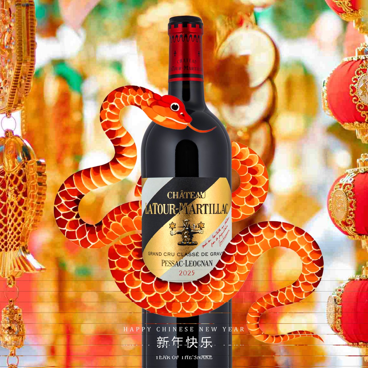 🇨🇳 祝您蛇年吉祥，萬事如意。
🇨🇵 Nouvel An chinois : Bonne année du Serpent !
🇬🇧 Happy Chinese Year 2025: Year of the Snake!
#HappyNewYear #HappyChineseNewYear #HappyChineseNewYear2025 #bordeauxwine #pessacleognan #wine