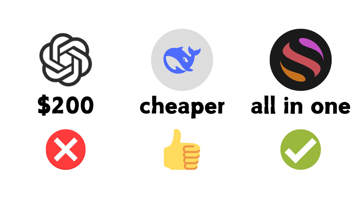 I just cancelled my ChatGPT subscription.

Because I found an all-in-one AI tool that's 10x better.

This AI platform gives you ChatGPT, DeepSeek-R1, Claude, Gemini, Perplexity, and even Midjourney in one place!

Here's how to use it↓