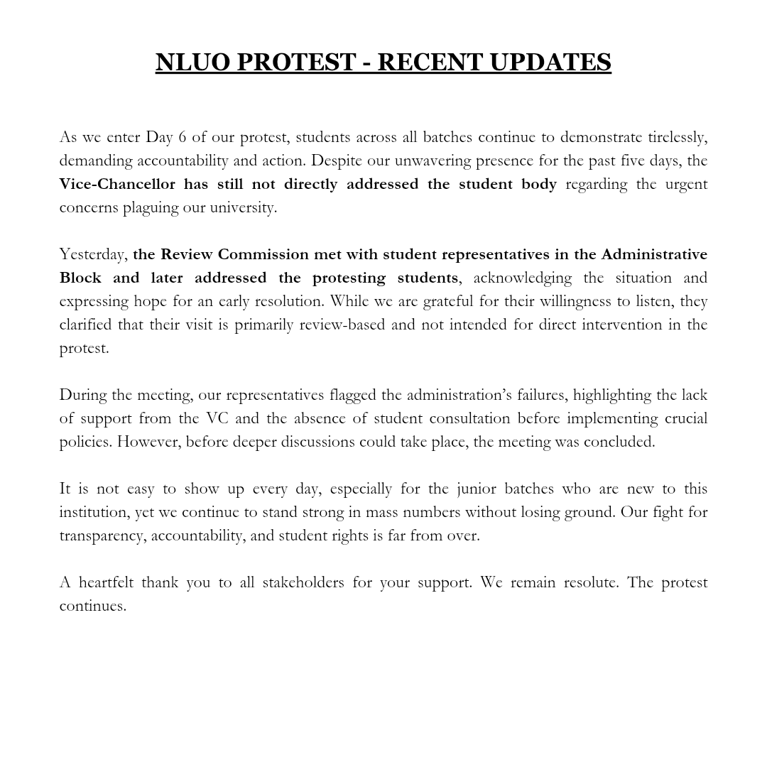 NLUOProtest2025's tweet photo. United we stand.
#Day6 #NLUOProtest #NLUOProtest2025
@CMO_Odisha @PMOIndia @DHE_Odisha @suryabanshibjp @dpradhanbjp @barandbench @LiveLawIndia @barcouncilindia @ugc_india @MLJ_GoI @ThePrintIndia @TheQuint @TOIBhubaneswar https://t.co/KyjdIEJcIm