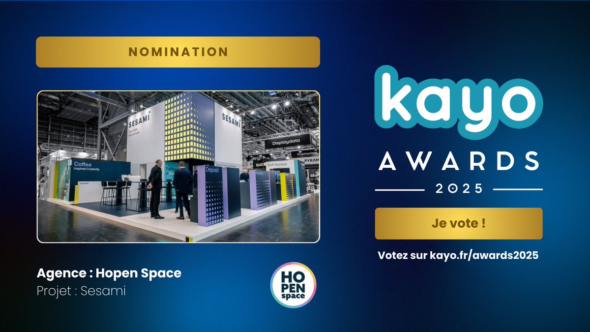 [ KAYO Awards 2025 ] – Le Prix des Meilleurs Stands de l’Année

PROJET 10

 Agence : <a href="/Hopen/">Hopen</a>
 Exposant : Sesami
 Salon : <a href="/nrfeurope/">NRF Retail's Big Show Europe</a>

 ➡️ Le projet : hubs.ly/Q034rTwr0

 #KAYOAwards2025

-------
KAYO. La solution pour transformer vos salons en machine à leads.