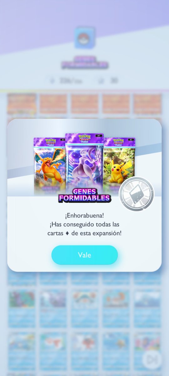 Sebast_RG13's tweet photo. Lista la expansión de "Genes formidables". Ahora toca buscar las 2 cartas que me faltan (Pidgeot ex y Tauros) de la expansión "La isla singular"   #PokemonTCGPocket 🤞🙂‍↕️ https://t.co/aPdZsMiQiq