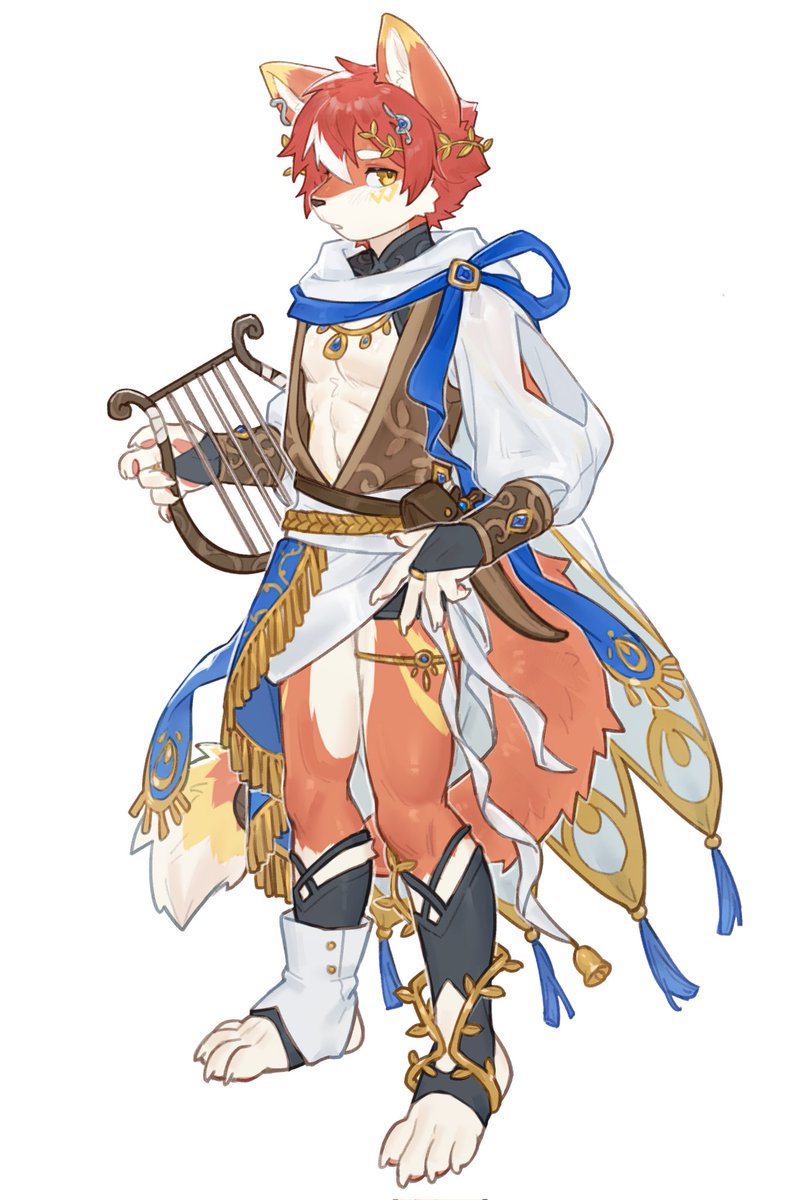 In the silence of dawn
Every string that I play
Leaves a trace of what has gone🎼
Coming of a new day
As the night withdraws
I find my way...📝
——《Turn of A Page》

Happy Lunar New Year
🧧🎉新年快乐
&amp;是本命狐狸的新衣，设定的另一个诗人形象