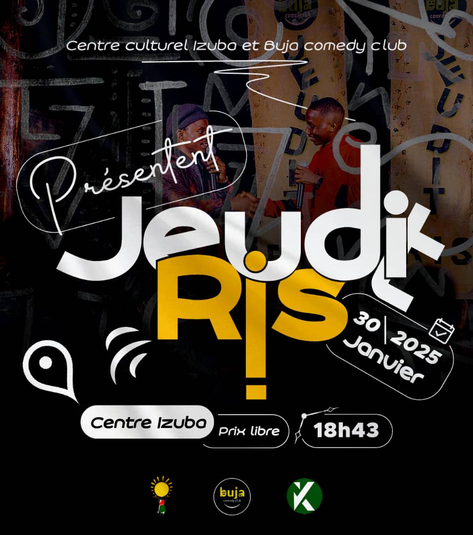 Le dernier jeudi du mois, on connaît tous la chanson : c’est le Jeu Dit Ris ! 

Rendez-vous est pris pour le 30 janvier 2025, au Centre Culturel Izuba pour une soirée encore plus drôle avec le Buja Comedy Club. Alors, on compte sur vous ?

#Burundi #Kakel #StandUp
