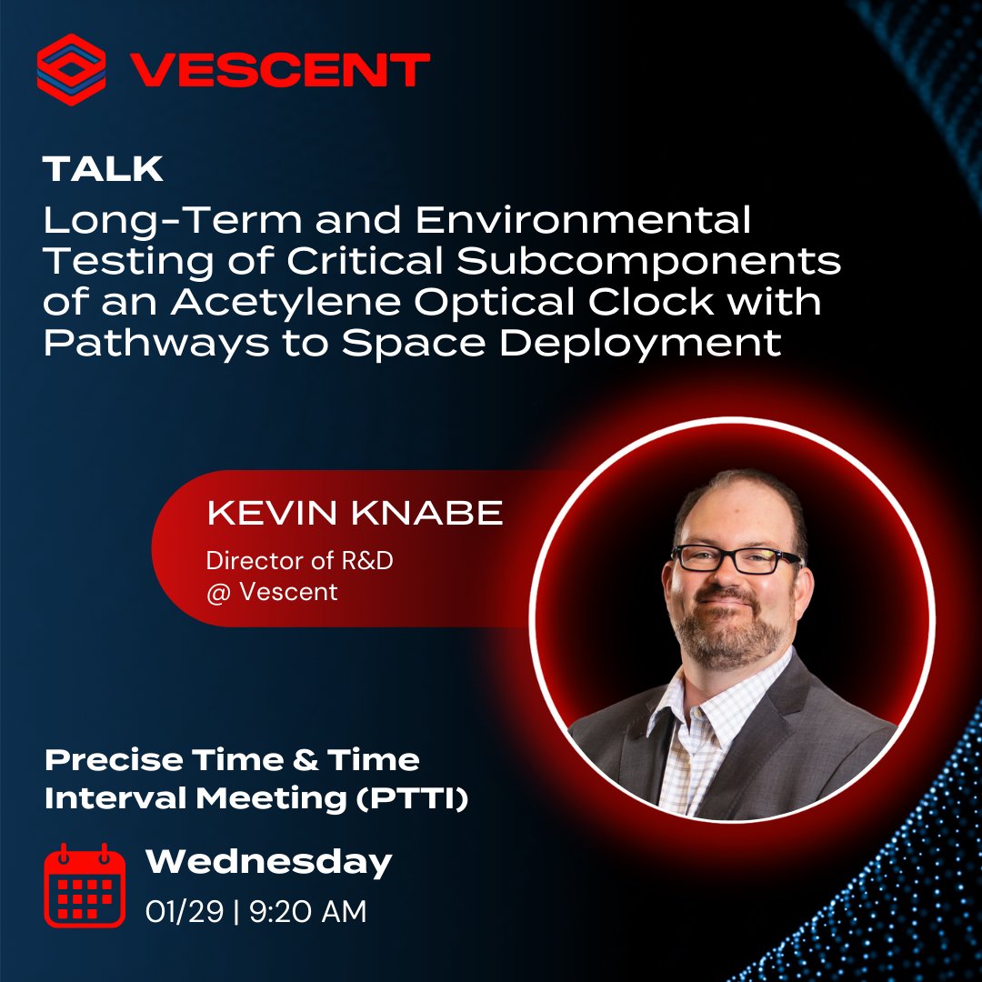 Join us for Kevin's talk at PTTI this morning!
Don’t miss this deep dive into the future of high-precision timing and how optical clocks are redefining stability and reliability in real-world applications.
📅 Wednesday, Jan 29
🕘 9:20 AM
📍 PTTI, Seaview A/B

#Quantum #PTTI