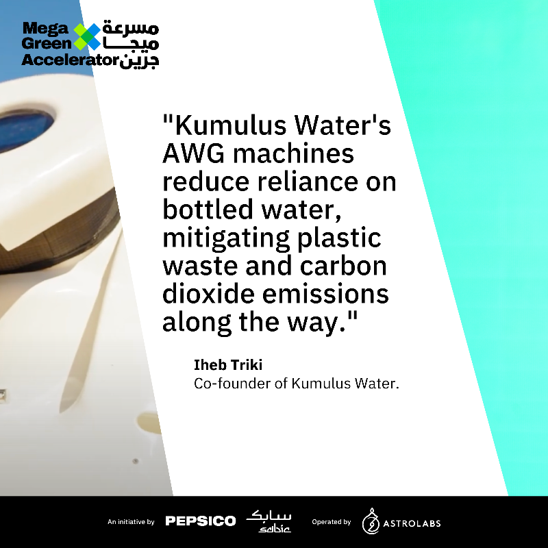 MGA_MENA's tweet photo. Looking back at @EntMagazineME’s feature on our #MegaGreen Accelerator Cohort 1 startup, @KumulusWater, who is addressing water scarcity with groundbreaking atmospheric water generators.

🔗 Read The Article: https://t.co/02VIiYU5fT