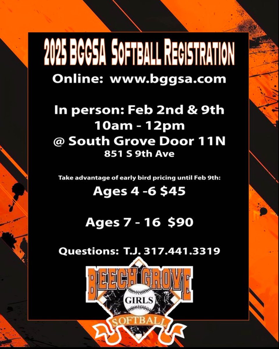 We have extended Early Bird to 09-Feb and are doing in person registrations on the 2nd and 9th at South Grove.