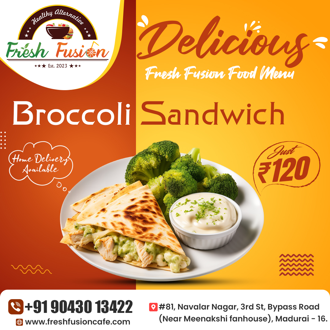 freshfusion23's tweet photo. Delicious Fresh Fusion Food Menu Broccoli Sandwich - Fresh Fusion Cafe - Madurai 
#realroseflavour #freshfusioncafe #favorite #fresh #madurai #FreshFusionRoseMilk #RefreshingRoseMilk #FreshFusionFlavors
#TasteTheRose #RoseMilk #SipFresheshFusion #FusionRoseMilk #Broccolisandwich https://t.co/wRhItNLCBE