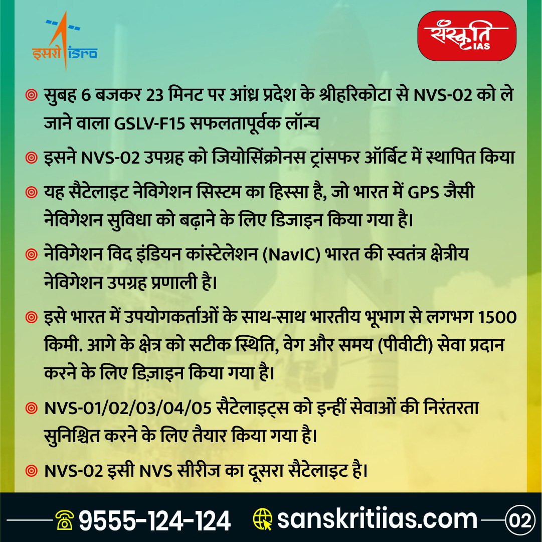 sanskritiias's tweet photo. इसरो ने रचा इतिहास, अंतरिक्ष में 100वां मिशन सफल
#ISRO100thMission #ISROHistory #ISROSpaceMission #ISROSuccess #IndiaInSpace #100thMissionISRO
#SpaceExplorationIndia #ISROMilestone #ISROAchievements
#IndiaSpaceMission #ISROSpaceSuccess #SpaceTechnologyIndia
#ISROInSpace #IndianSpaceResearch #ISROMissionSuccess
#100thSpaceMission #IndiaInSpace2025 #ISRONews #IAS #UPSC #CivilServices #Prelims #SanskritiIAS #CurrentAffairs