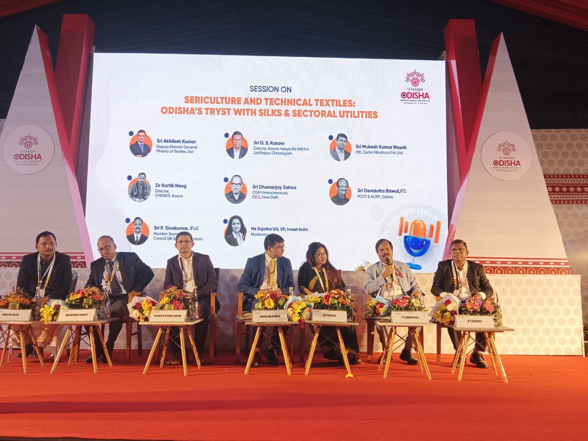 csbmot's tweet photo. Listen to the Sectoral Sessions at Janata Maidan, Bhubaneswar delivered by the Officials of Central Silk Board @TexMinIndia during #UtkarshOdisha #MakeInOdisha on #Sericulture #TechnicalTextiles https://t.co/Ic2wGmajQ7