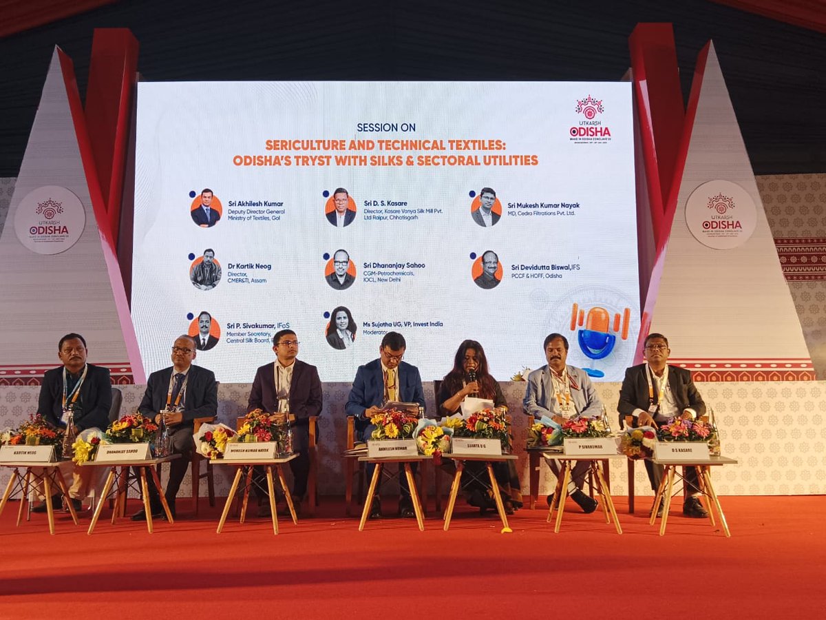 csbmot's tweet photo. Listen to the Sectoral Sessions at Janata Maidan, Bhubaneswar delivered by the Officials of Central Silk Board @TexMinIndia during #UtkarshOdisha #MakeInOdisha on #Sericulture #TechnicalTextiles https://t.co/Ic2wGmajQ7