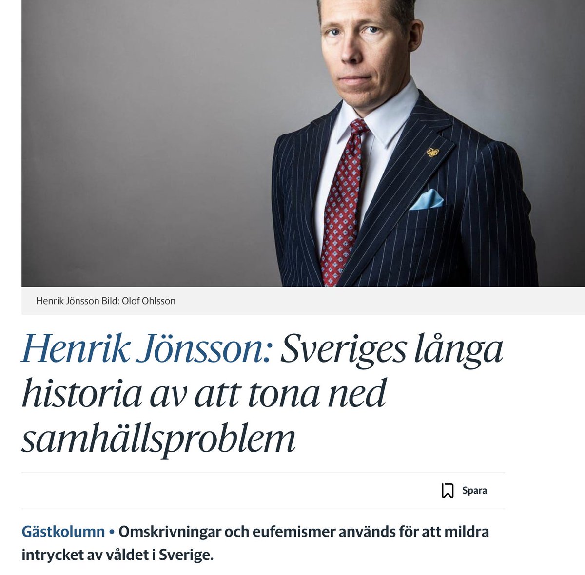 Knivhugg kallas "stickskador", mord av oskyldiga kallas "felskjutningar" och kriminella klaner kallas "släktbaserade nätverk". Nyspråk skyddar oss inte mot det verkliga kriminella våldet: gp.se/ledare/gastkol…