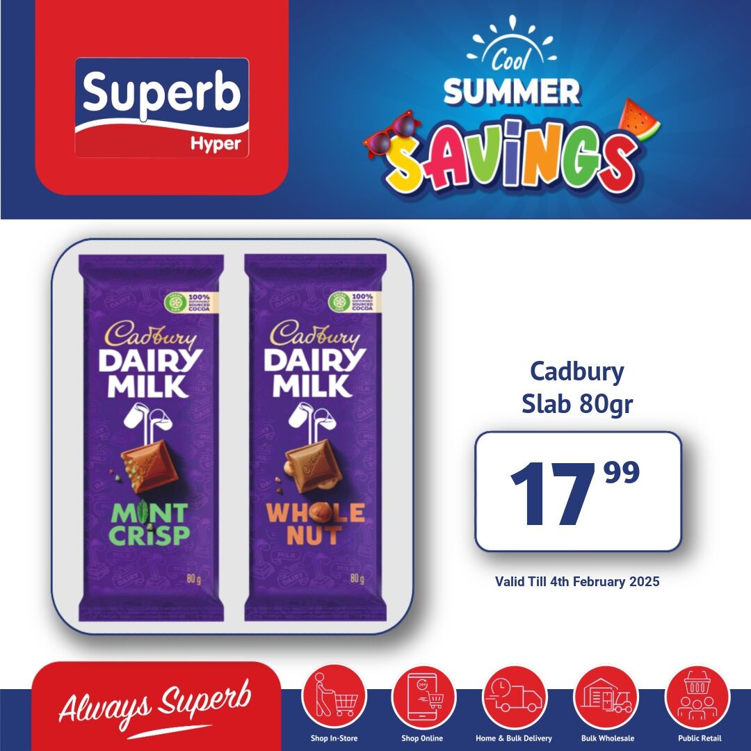 Superbhyper's tweet image. Superb Hyper Promotions
Weekly Delights, Get Hooked On Savings
Shop Online: superbhyper.co.za
Get Same Day Delivery From Only R29! 
Shop In-store: 17 Smithers Road, KwaDukuza
Valid: 4th February 2025