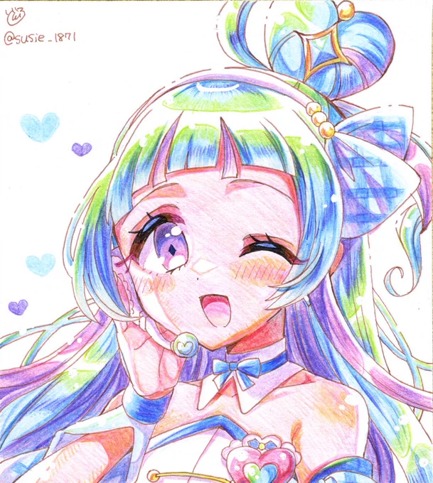 キュアウインク#precure#アナログイラスト 