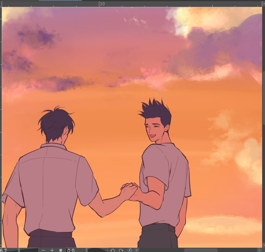 natnot4127's tweet photo. Is it selfish that I'm happy as we pass the setting sun? 

#senru https://t.co/ub98ZSPfTh