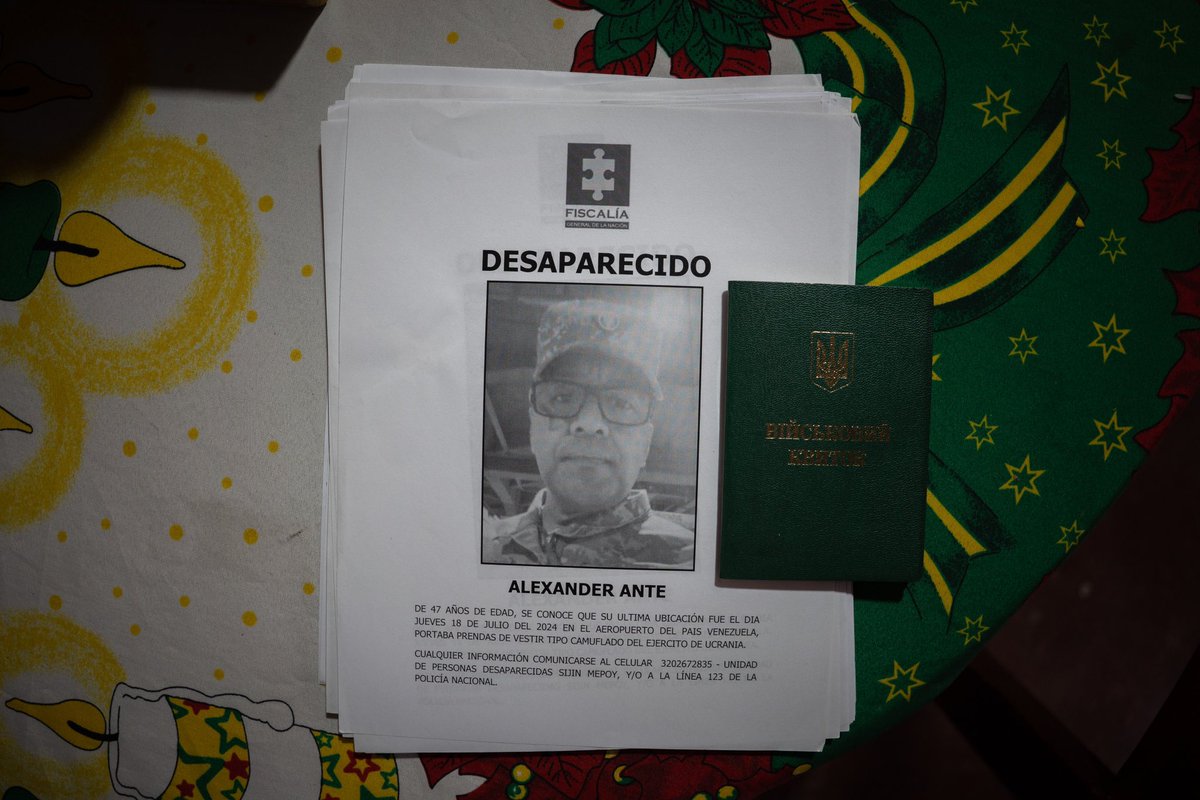 FerminTorrano's tweet photo. El secuestro de José Aron Medina y Alexander Ante fue, para mí, una de las historias más importantes de 2024 relacionadas con la guerra en Ucrania.

Y pasó bastante desapercibida.  

En diciembre viajé a Colombia para contarla.

🧵👇 https://t.co/DKW7pwrUm6