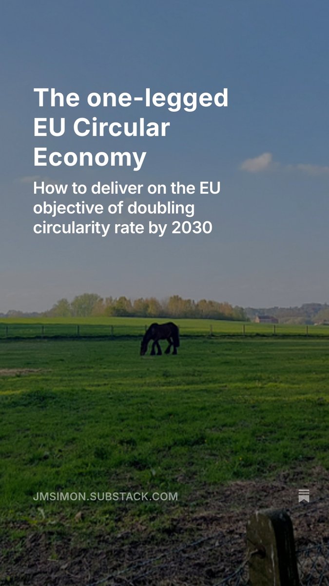 The EU’s circularity rate has barely moved in a decade—just 1% increase since 2010. Meanwhile, waste generation keeps rising.
If we want to double circularity by 2030, we need more than recycling—we must tackle consumption.
Walking on one leg won’t cut it
jmsimon.substack.com/p/the-one-legg…