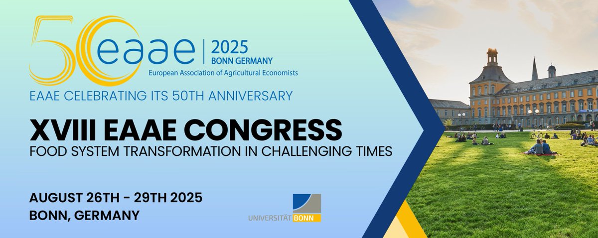 EAERE (@eaere_envecon) on Twitter photo ๐ฃ #EAERE members are invited to submit a paper for anย ๐๐๐๐ฅ๐ ๐ข๐ฟ๐ด๐ฎ๐ป๐ถ๐๐ฒ๐ฑ ๐ฆ๐ฒ๐๐๐ถ๐ผ๐ปย at theย XVIII EAAE Congress
Please send your paper toย fabio.santeramo@eui.euย no later thanย February 20, 2025 ๐
๐ XIII EAAE Congress: ilr1.uni-bonn.de/eaaecongress20โฆ ๐ฃ #EAERE members are invited to submit a paper for anย ๐๐๐๐ฅ๐ ๐ข๐ฟ๐ด๐ฎ๐ป๐ถ๐๐ฒ๐ฑ ๐ฆ๐ฒ๐๐๐ถ๐ผ๐ปย at theย XVIII EAAE Congress
Please send your paper toย fabio.santeramo@eui.euย no later thanย February 20, 2025 ๐
๐ XIII EAAE Congress: ilr1.uni-bonn.de/eaaecongress20โฆ